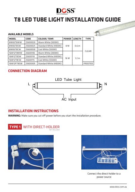 t8 LED tUBE LIGHt INStALLAtION GUIDE - Wintal