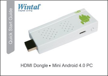 Quick Start Guide HDMI Dongle Mini Android 4.0 PC - Wintal