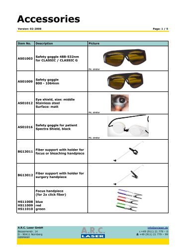 Accessories - ARC Laser