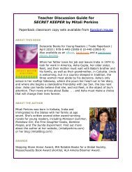 Teacher Discussion Guide for Secret Keeper by Mitali Perkins