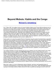 Beyond Mobutu: Kabila and the Congo - University of Wisconsin ...