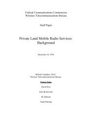 Private Land Mobile Radio Services - Wireless Telecommunications ...