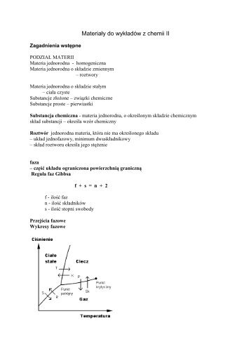 Chemia II- Materiały do wykładu - wstepne