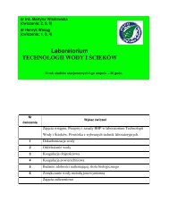 Laboratorium TECHNOLOGII WODY I ŚCIEKÓW - Politechnika ...