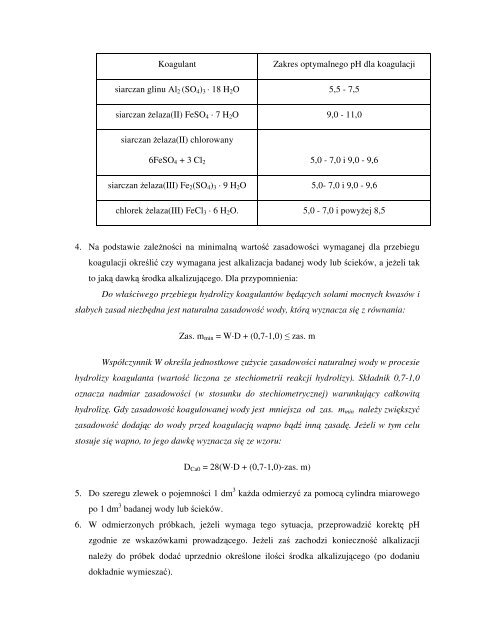 Laboratorium TECHNOLOGII WODY I ŚCIEKÓW - Politechnika ...