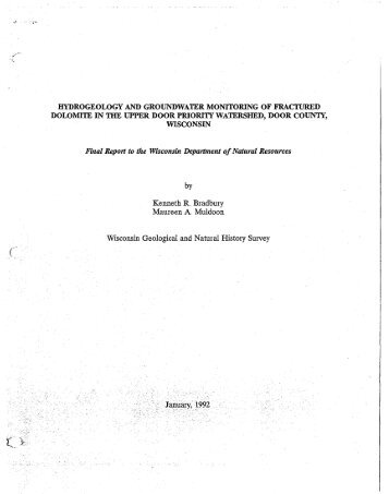 1992-02. Hydrogeology and groundwater monitoring of fractured ...