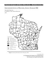 groundwater levels in wisconsin, annual summary 1994