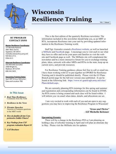 MRT newsletter.pdf - Wisconsin Service Member Support Division