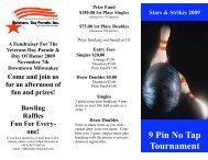 9 Pin No Tap Tournament Stars & Strikes 2009 Entry Fees Singles ...
