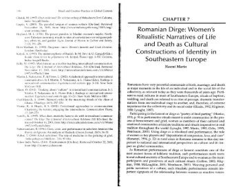 romanian dirge: women's ritualistic narratives of life and death as ...