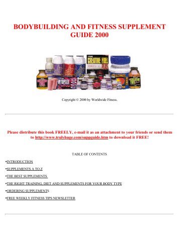 BODYBUILDING AND FITNESS SUPPLEMENT GUIDE 2000