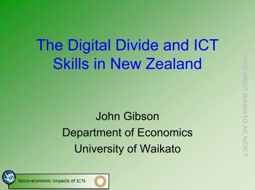 The Digital Divide and ICT Skills in New Zealand