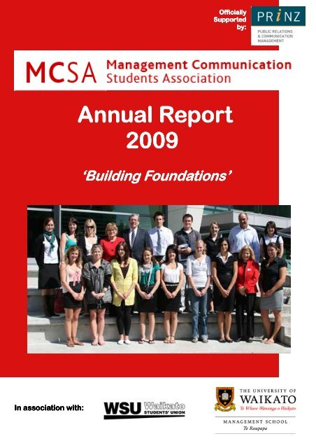 mcsa annual report - Waikato Management School - The University ...
