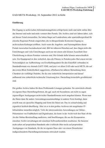 Andreas Pilger (Landesarchiv NRW): Einführung - Archive in ...