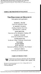 THE PROCESSES OF DIALOGUE: Participation and Legitimation