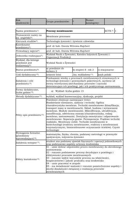 Sggw Plan Lekcji Wydzial Nauk O Zwierzetach www.yumpu.com