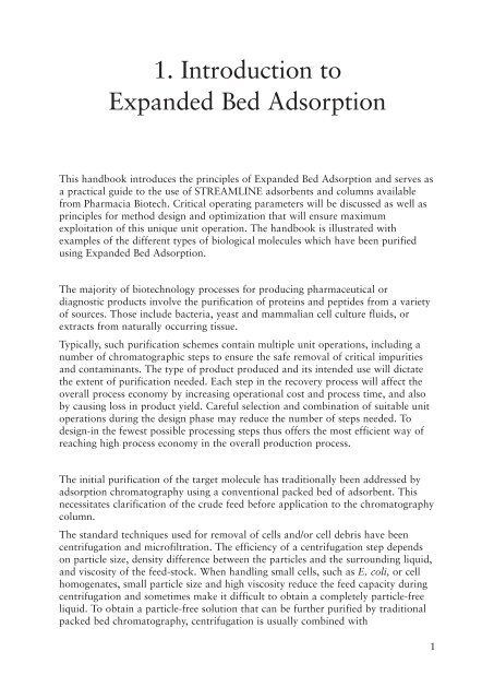 1. Introduction to Expanded Bed Adsorption - The Wolfson Centre for ...