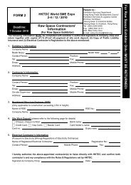 FORM 2 Raw Space Contractors - HKTDC World SME Expo