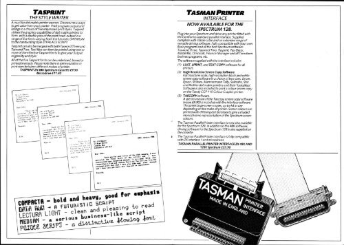 tasword 128 the word processor for the spectrum 128