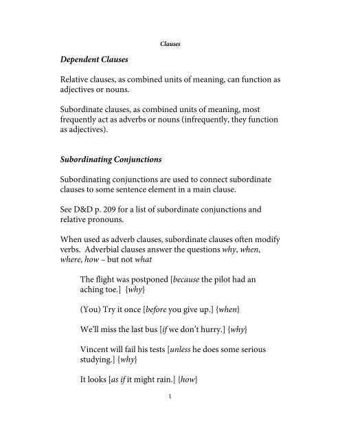 Notes On Clauses