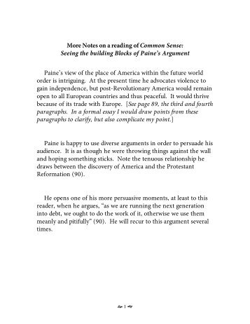 Analytical Essay Thesis Notes On A Reading Of Common Sense Sample Essay Topics For High School also Sample Essays High School Common Sense By Thomas Paine How To Write A Synthesis Essay