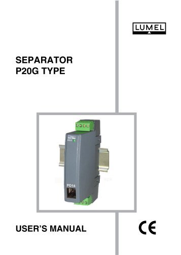 SEPARATOR P20G TYPE - Wpa.ie