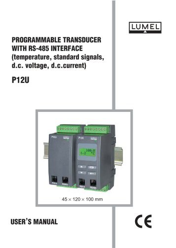 USER , S MANUAL PROGRAMMABLE TRANSDUCER ... - Wpa.ie