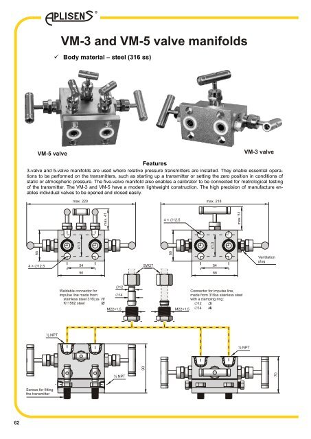 VM-3 and VM-5 valve manifolds - Wpa.ie