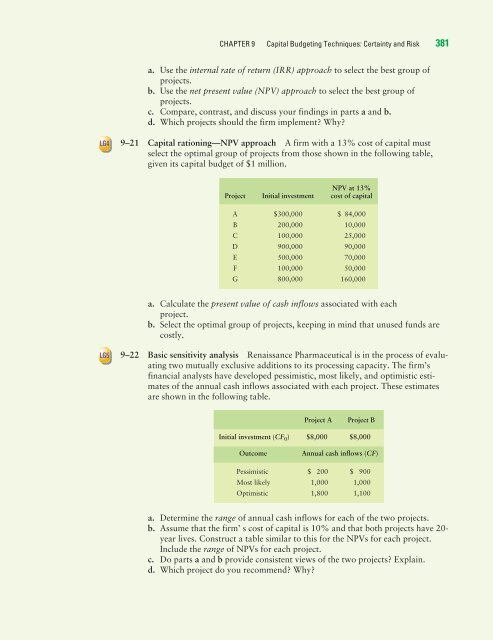 Capital Budgeting Techniques: Certainty and Risk