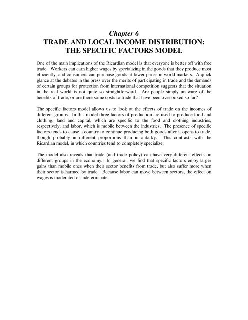 Chapter 6 TRADE AND LOCAL INCOME DISTRIBUTION: THE ...