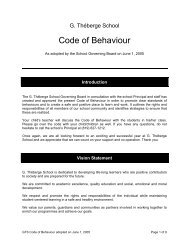 G Theberge Code of Behaviour - Western Quebec School Board