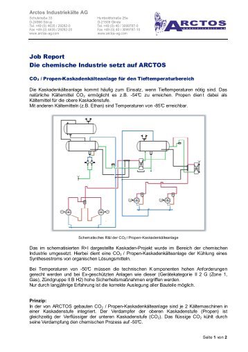 Job Report 3 CO2 Propylen - ARCTOS Industriekälte AG