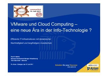 "VMware" und Cloud Computing- eine neue Ära in - arcos ...