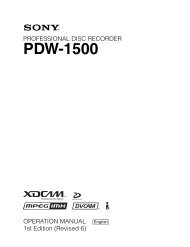 PDW-1500 Manual - Sony