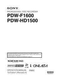 PDW-F1600 PDW-HD1500 - Sony