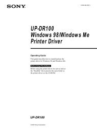 UP-DR100 Windows 98/Windows Me Printer Driver - Sony