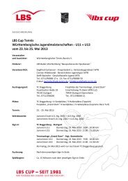 Ausschreibung WTB-Jugendmeisterschafen U11-U13