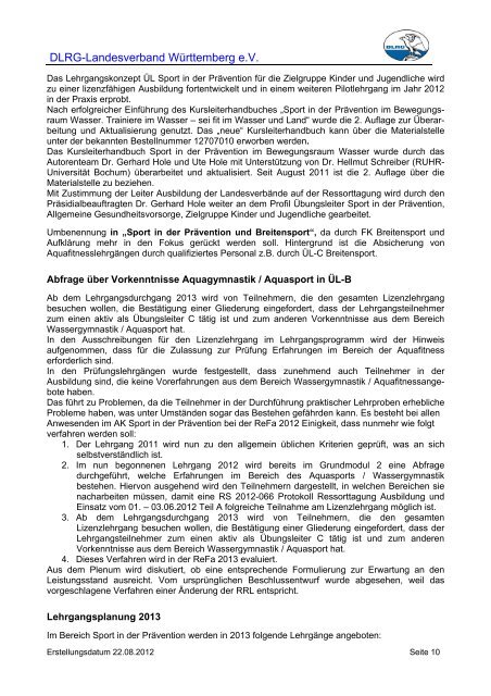 DLRG-Landesverband Württemberg e.V. Typ Kennung Sachgebiet ...