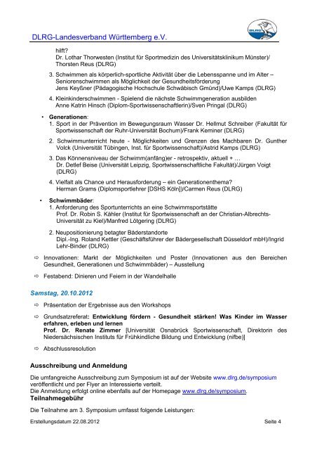 DLRG-Landesverband Württemberg e.V. Typ Kennung Sachgebiet ...