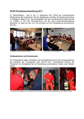 Einsatztaucherpruefung 2011 Bericht - Landesverband Württemberg ...