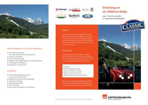Einladung zur 16. Oldtimer-Rallye - Württembergische Classic