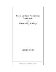 Cross-Cultural Psychology Curriculum for Community College ...