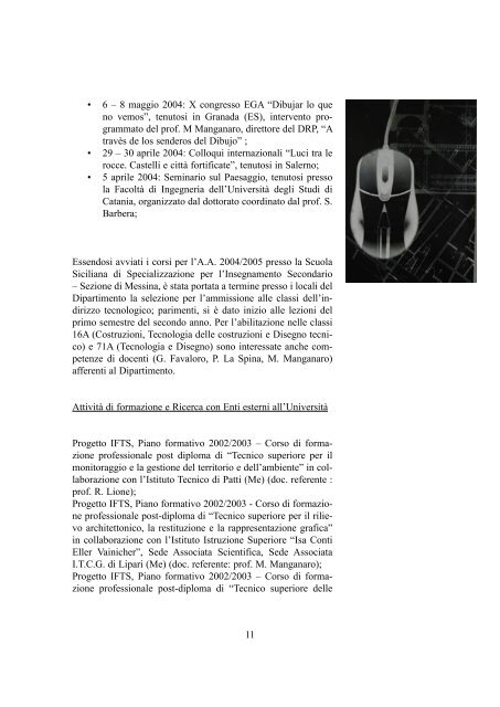 Relazione sulle attività didattiche e scientifiche svolte nell'anno 2004