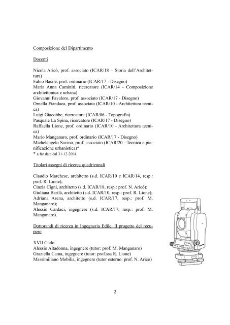 Relazione sulle attività didattiche e scientifiche svolte nell'anno 2004