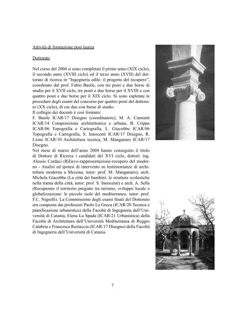 Relazione sulle attività didattiche e scientifiche svolte nell'anno 2004