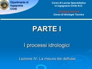 I processi idrologici MISURA DELLE PORTATE