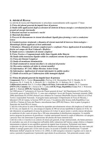 6. Attività di Ricerca - Università degli Studi di Messina