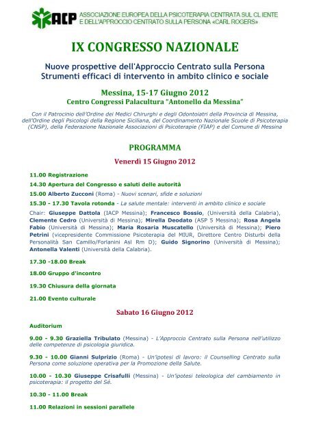 IX CONGRESSO NAZIONALE - Università degli Studi di Messina