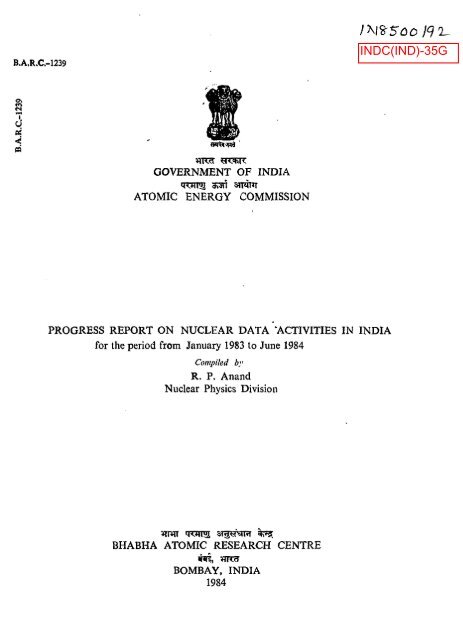 INDC(IND)-35G - IAEA Nuclear Data Services