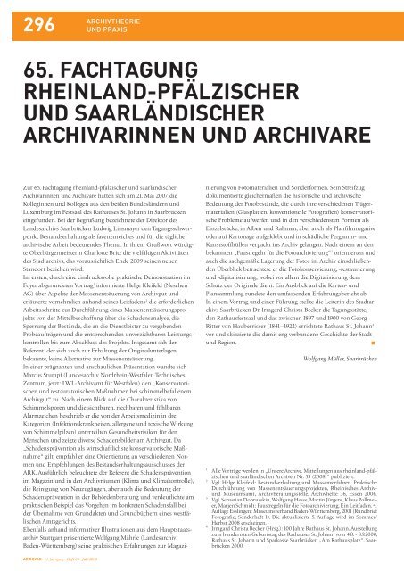 Archivar 3/2008 - Archive in Nordrhein-Westfalen